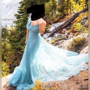 Elegant Blue Gown Alise Maternity tulle